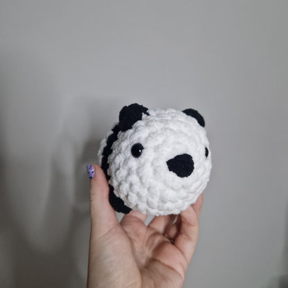 Black and white panda bear small crochet plushie