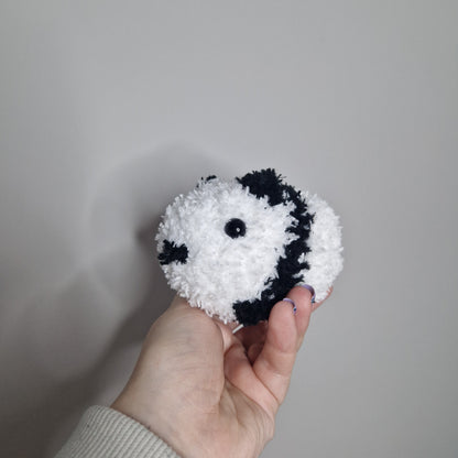 White panda fluffy small crochet plushie