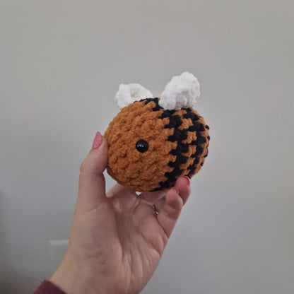 Golden yellow bumble bee crochet plushie