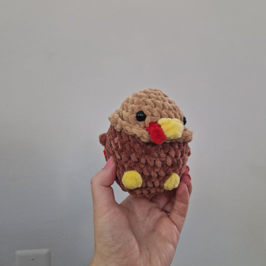 Brown turkey crochet plushie