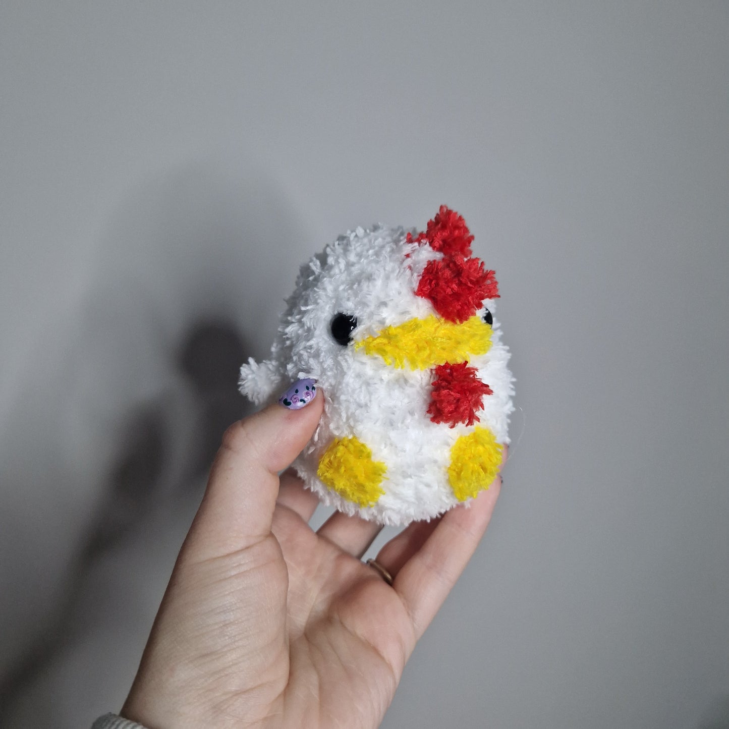 White chicken fluffy small crochet plushie