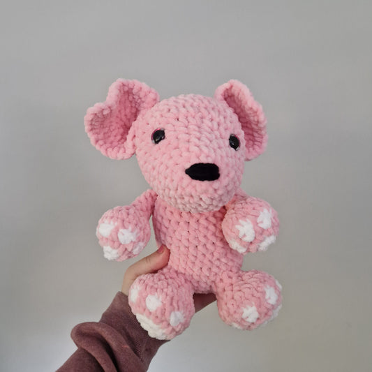 Pink Golden Retriever crochet plushie