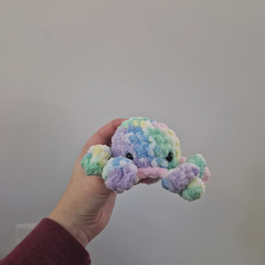 Pastel rainbow octopus crochet plushie