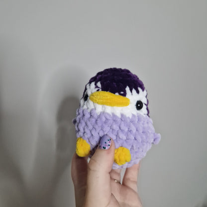 Purple penguin small crochet plushie