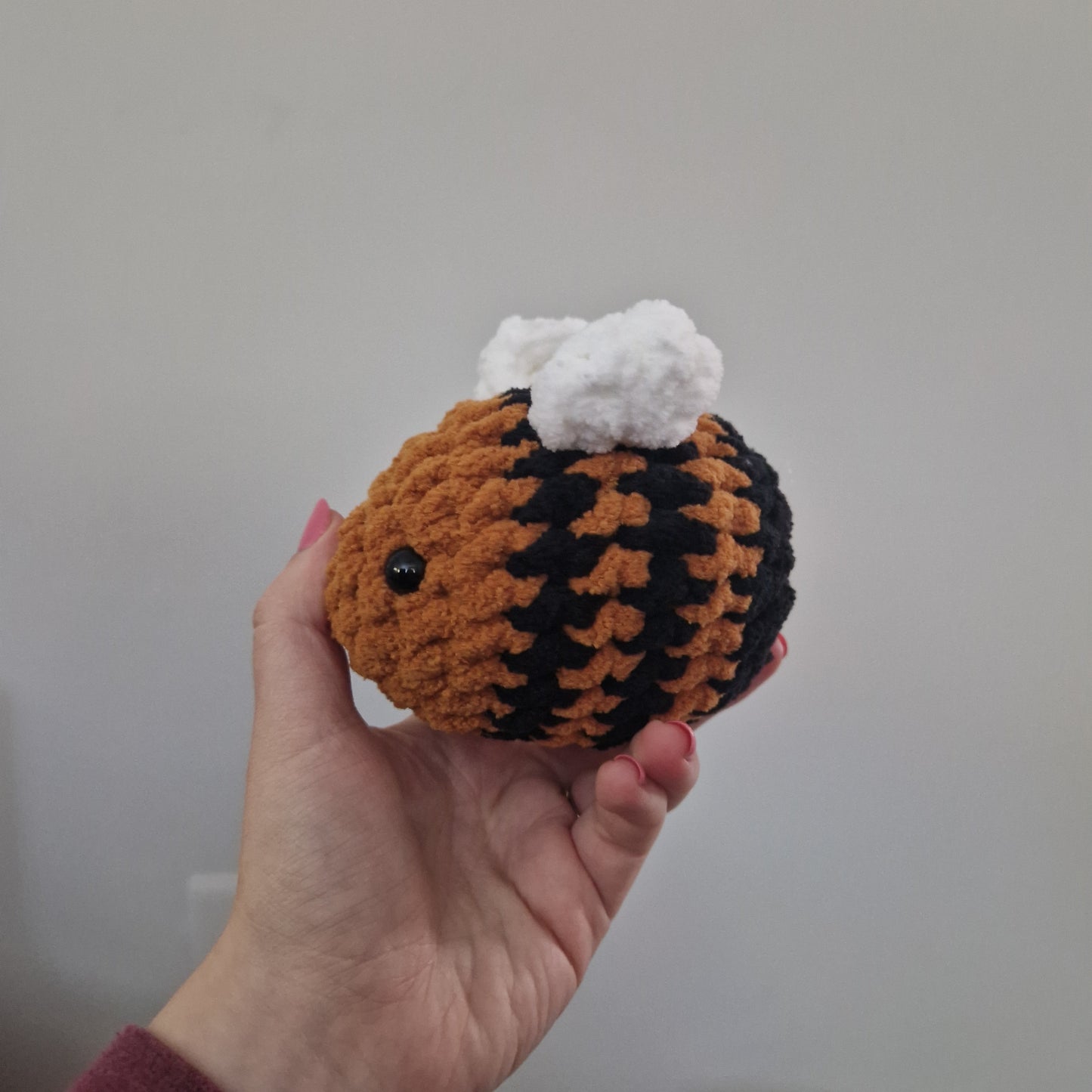 Golden yellow bumble bee crochet plushie