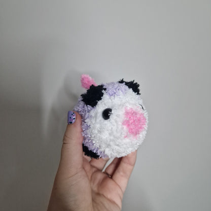 Lilac opossum fluffy small crochet plushie
