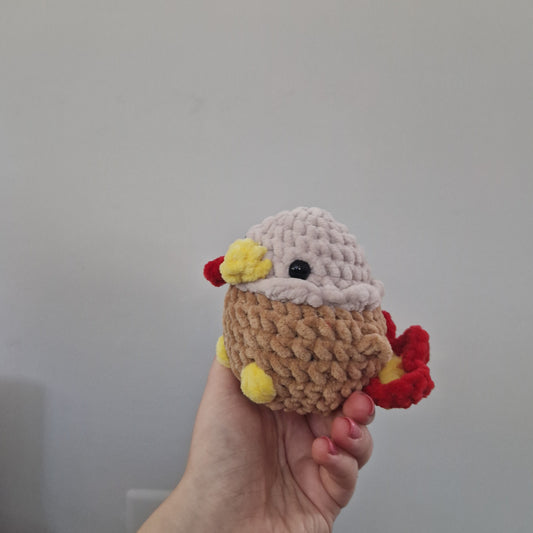 Light brown turkey crochet plushie