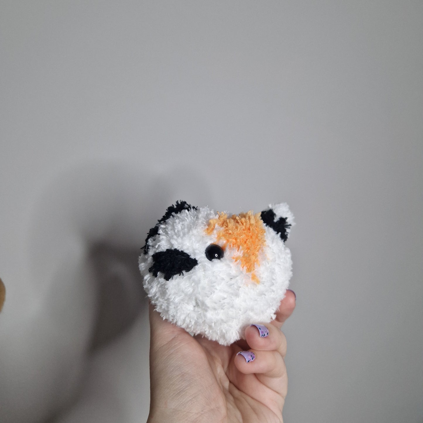 Calico cat fluffy small crochet plushie