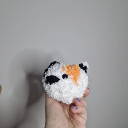 Calico cat fluffy small crochet plushie