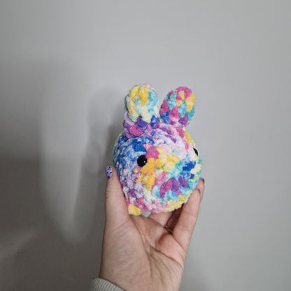 Rainbow bunny rabbit small crochet plushie