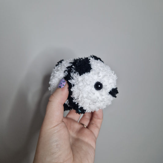 White panda fluffy small crochet plushie