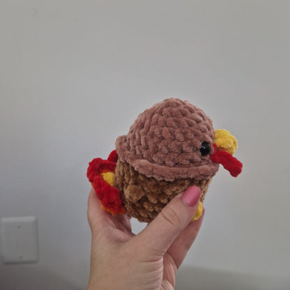 Brown turkey crochet plushie