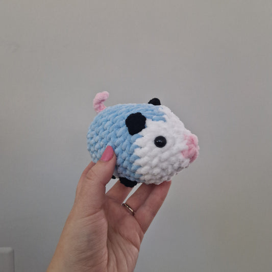 Blue opossum crochet plushie