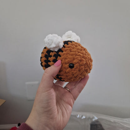 Golden yellow bumble bee crochet plushie