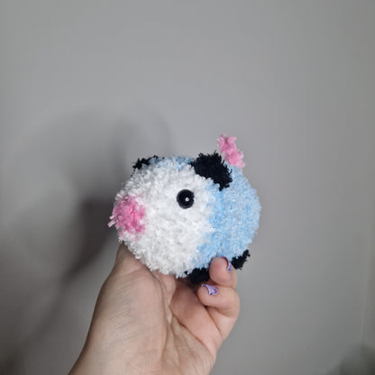 Blue opossum fluffy small crochet plushie
