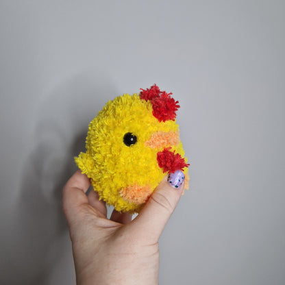 Yellow chicken fluffy small crochet plushie