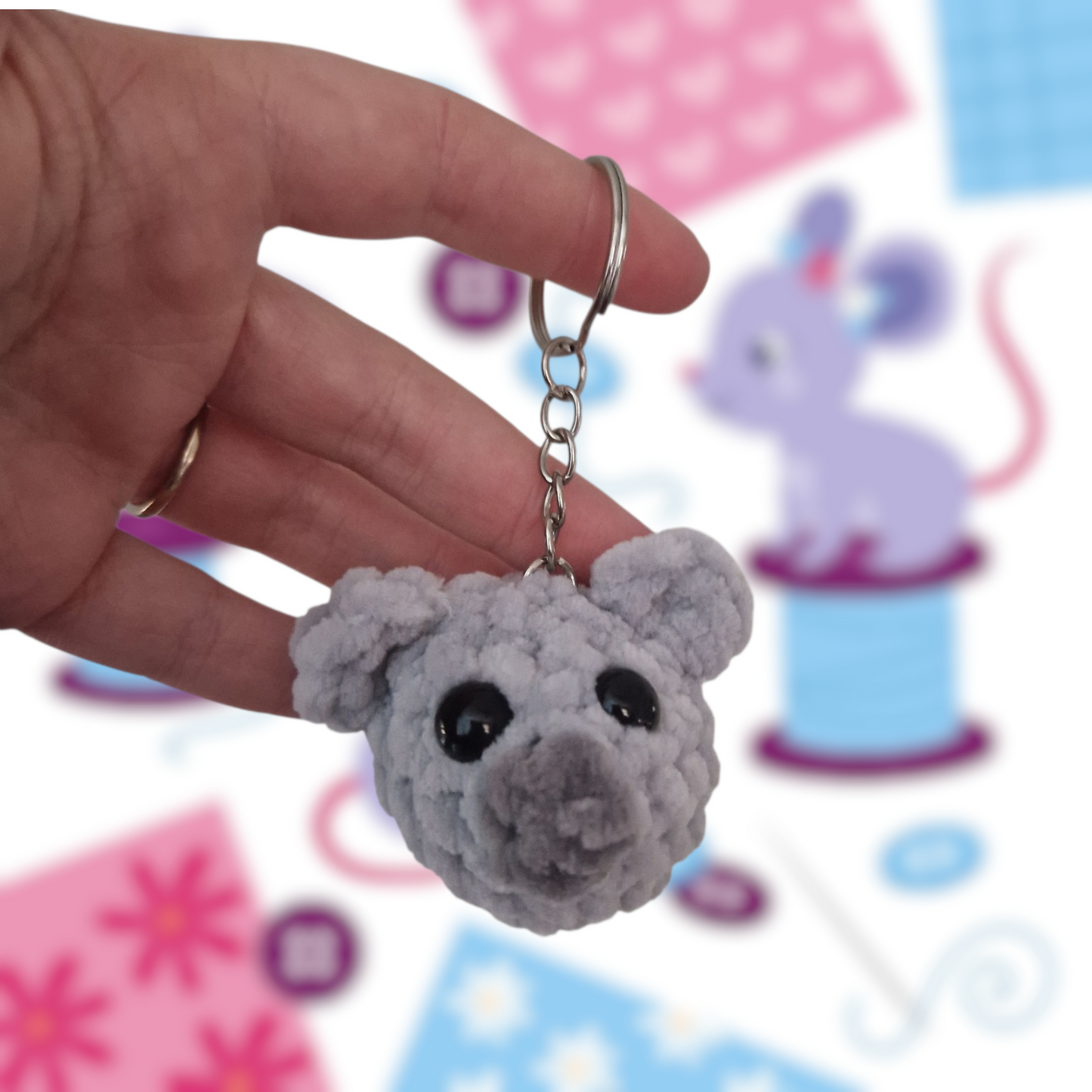 Koala crochet keyring