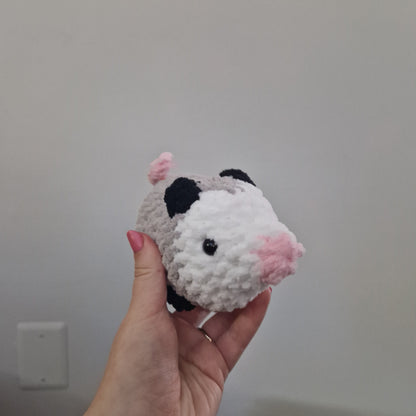 Grey opossum crochet plushie