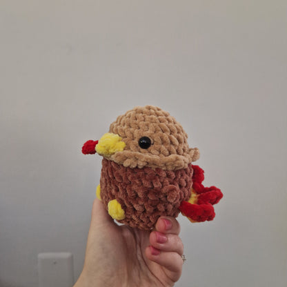 Brown turkey crochet plushie