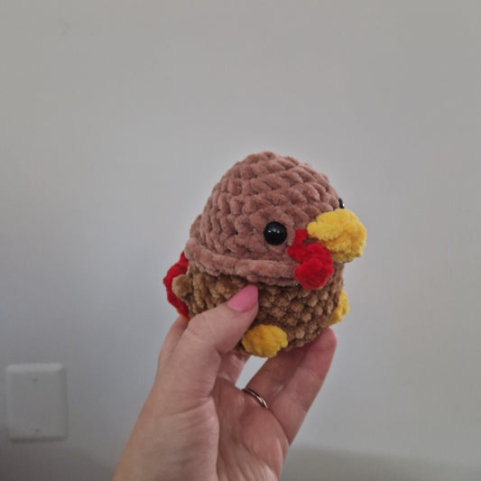 Brown turkey crochet plushie