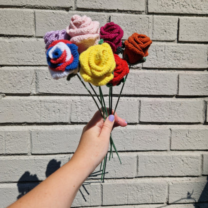 Rose microcrochet stem - ready to ship