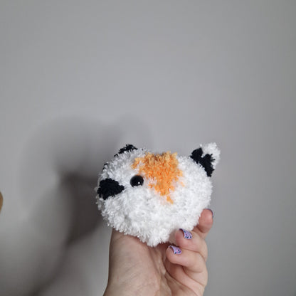 Calico cat fluffy small crochet plushie