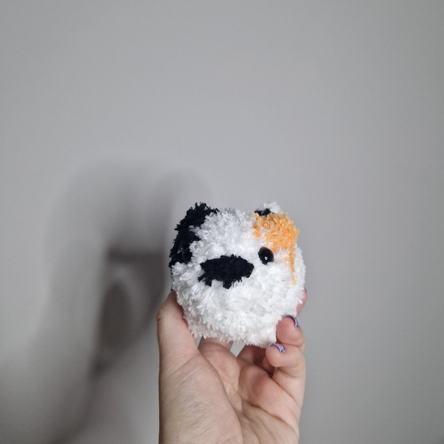 Calico cat fluffy small crochet plushie