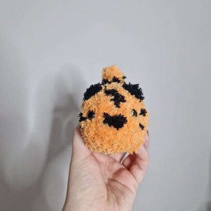 Orange tiger fluffy small crochet plushie