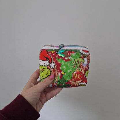 Mean One mini triangle shaped pouch cosmetic bag with zipper pull