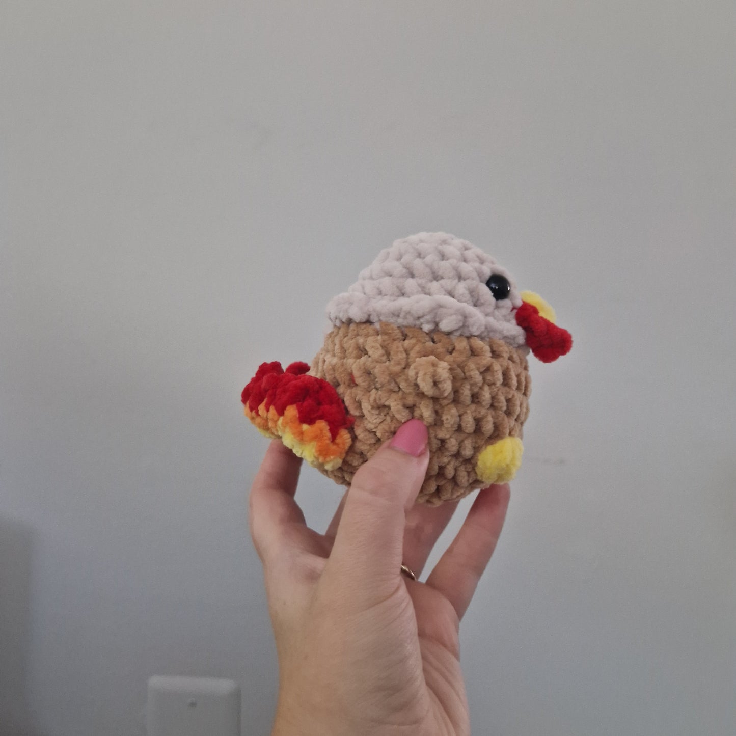 Light brown turkey crochet plushie