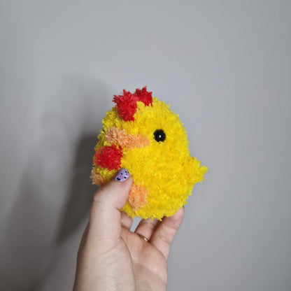 Yellow chicken fluffy small crochet plushie