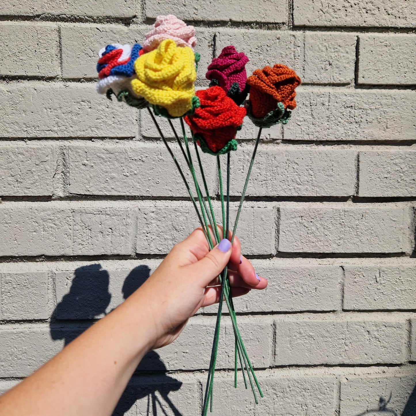 Rose microcrochet stem - ready to ship