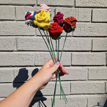Rose microcrochet stem - ready to ship