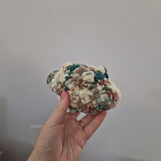 Brown, green alligator / crocodile crochet plushie