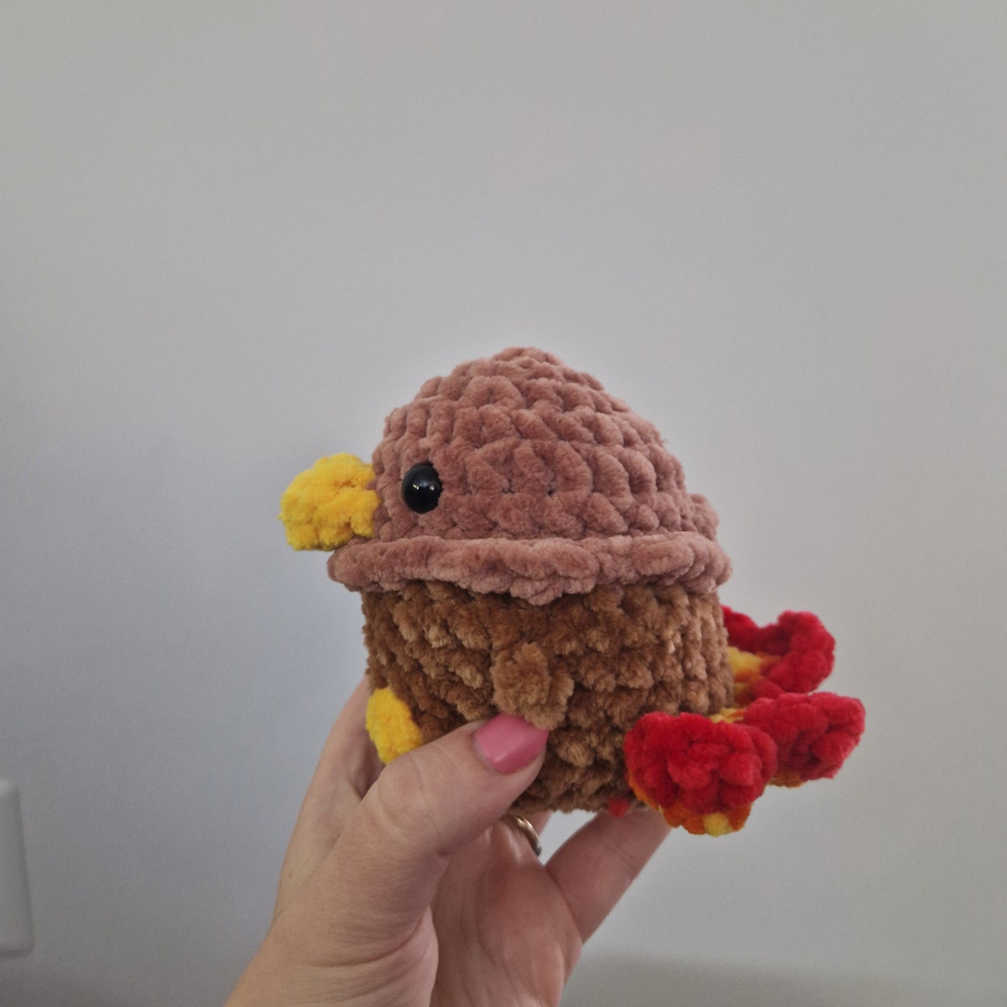 Brown turkey crochet plushie