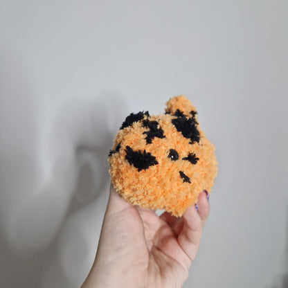 Orange tiger fluffy small crochet plushie