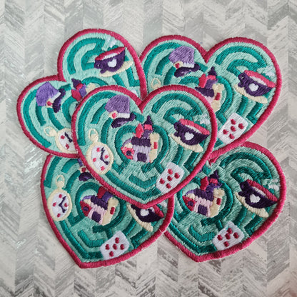 Red Queen's Maze iron-on embroidered patch