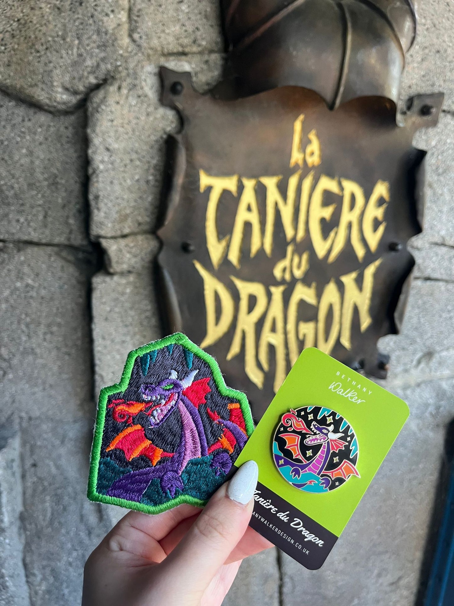 The Castle Dragon iron-on embroidered patch
