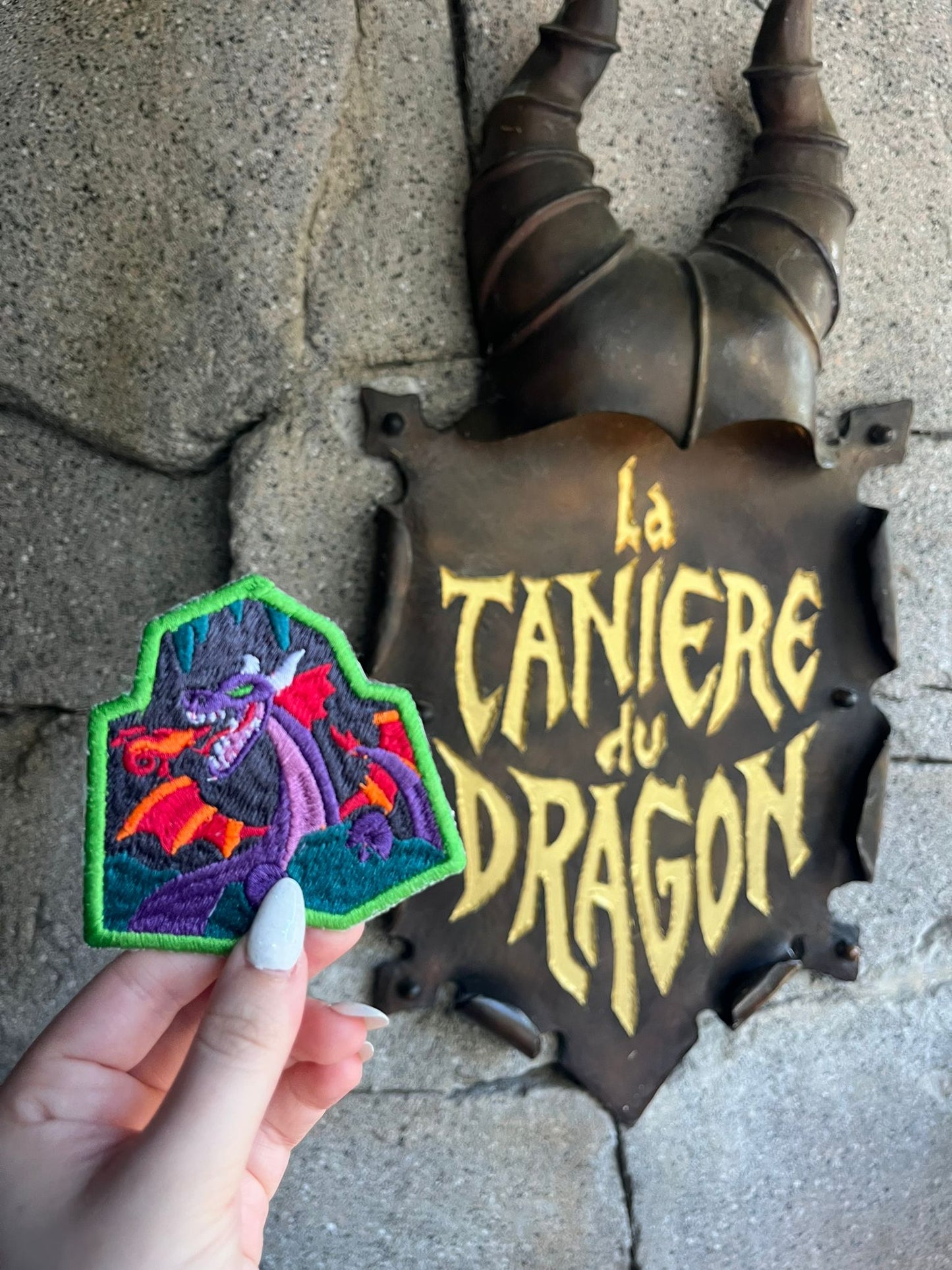 The Castle Dragon iron-on embroidered patch